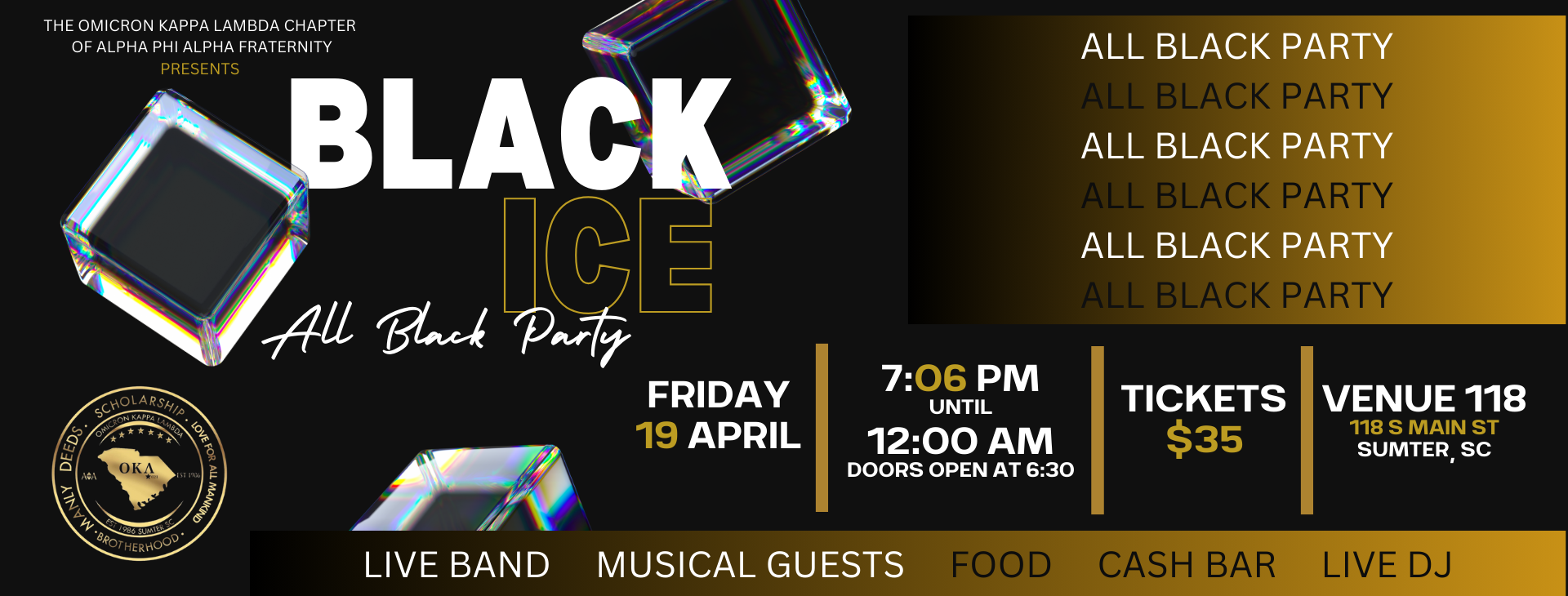 Black Ice: ALL BLACK PARTY — event banner