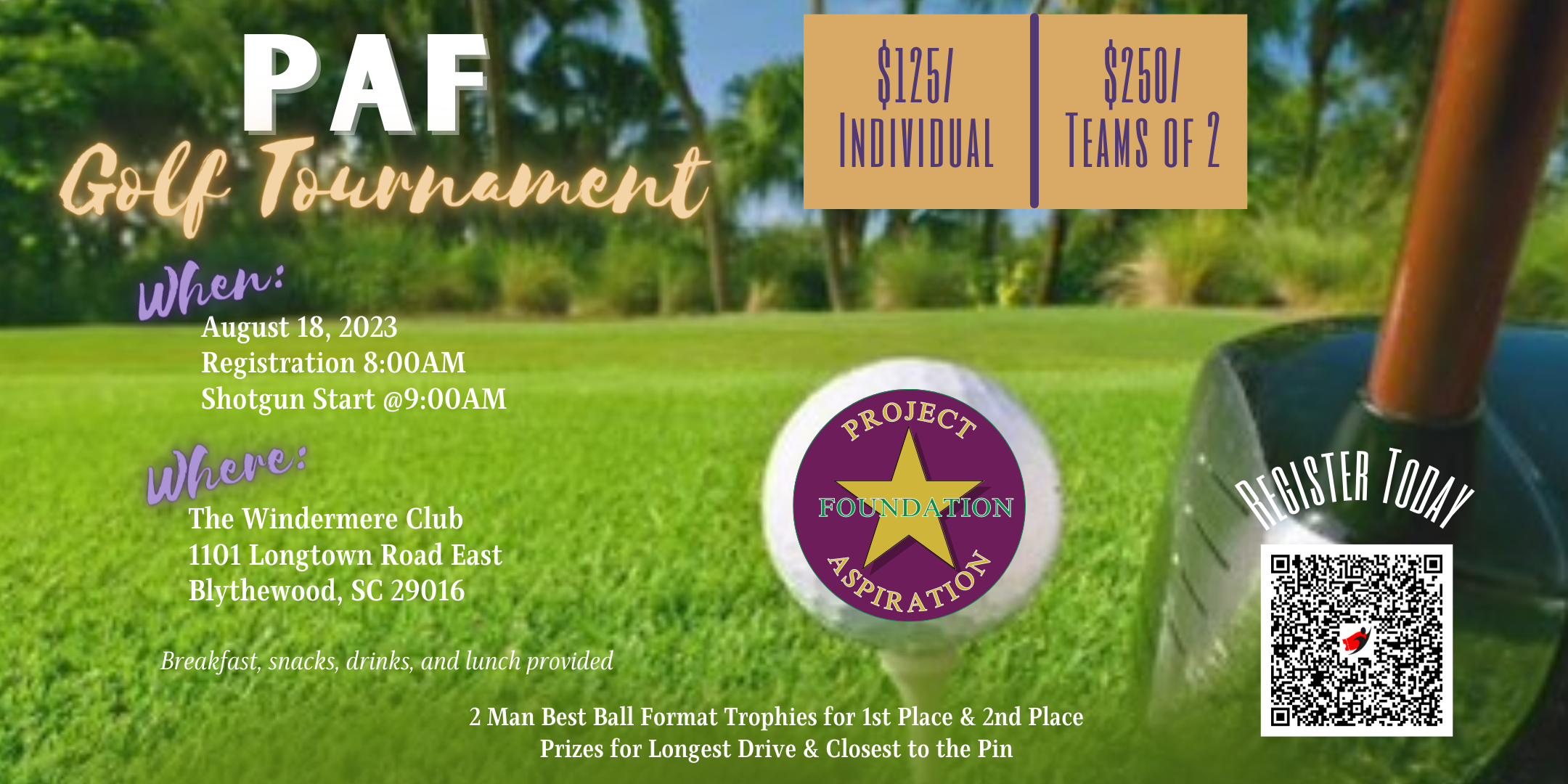 Project Aspiration Foundation Golf Tournament — event banner