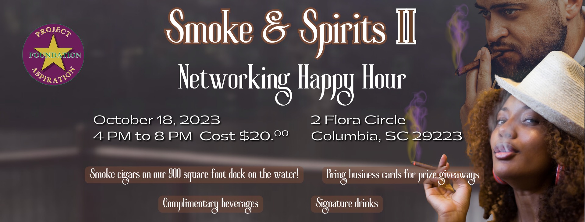Smoke & Spirits (October) — event banner