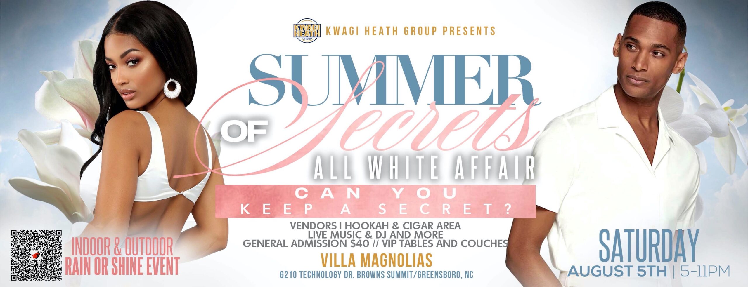 Summer of Secrets All White — event banner