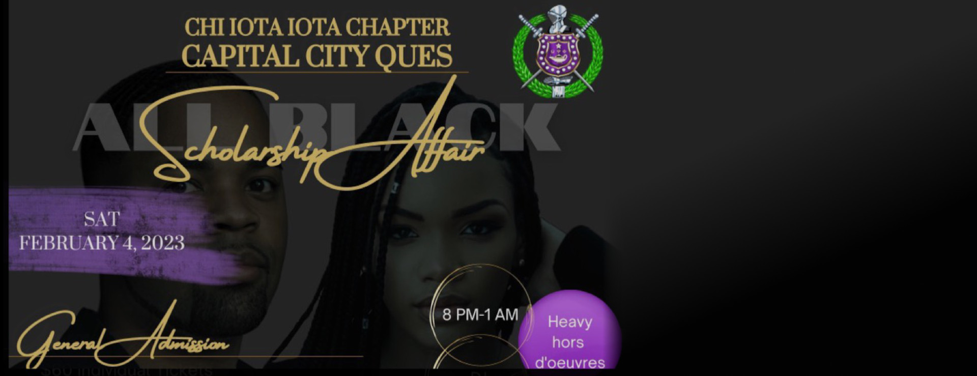 Scholarship Affair All Black 2023 — event banner