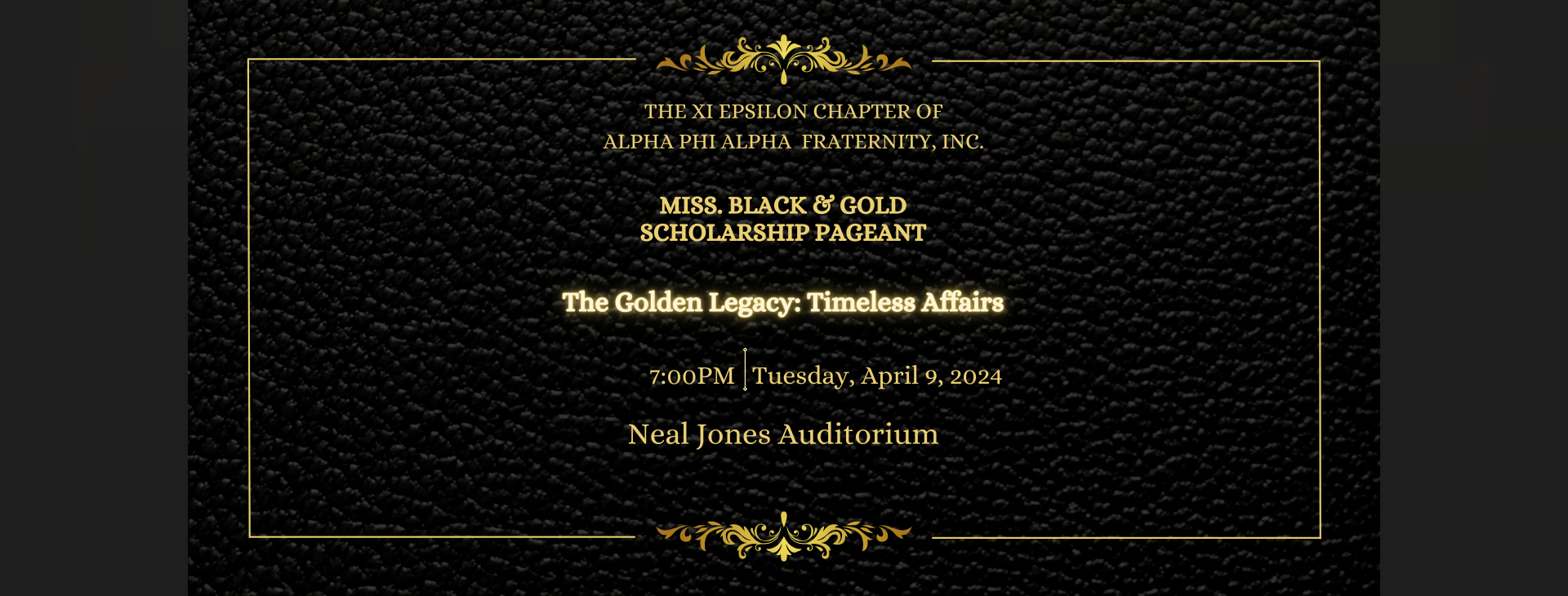 2024 Miss Black & Gold Scholarship Pageant — event banner