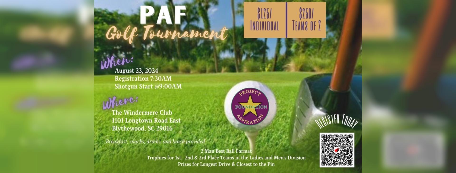 Project Aspiration Foundation Golf Tournament — event banner