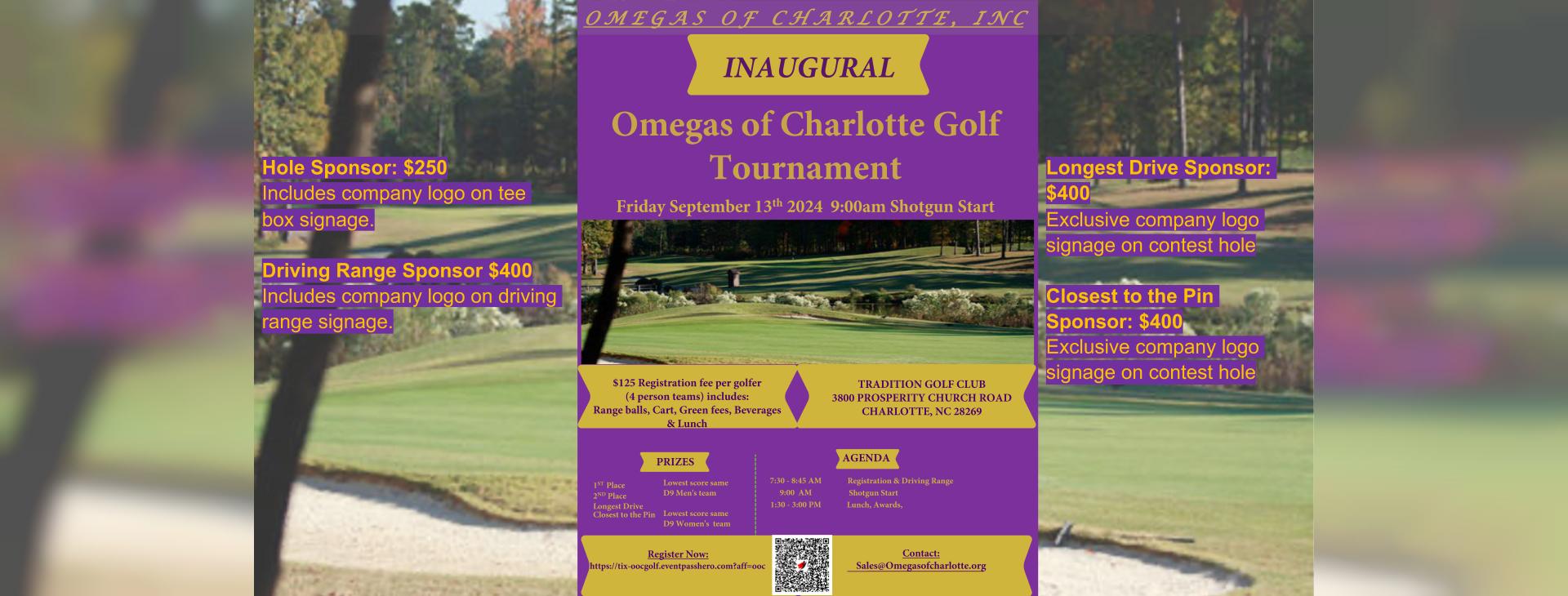 Omegas of Charlotte Golf Tournamet — event banner