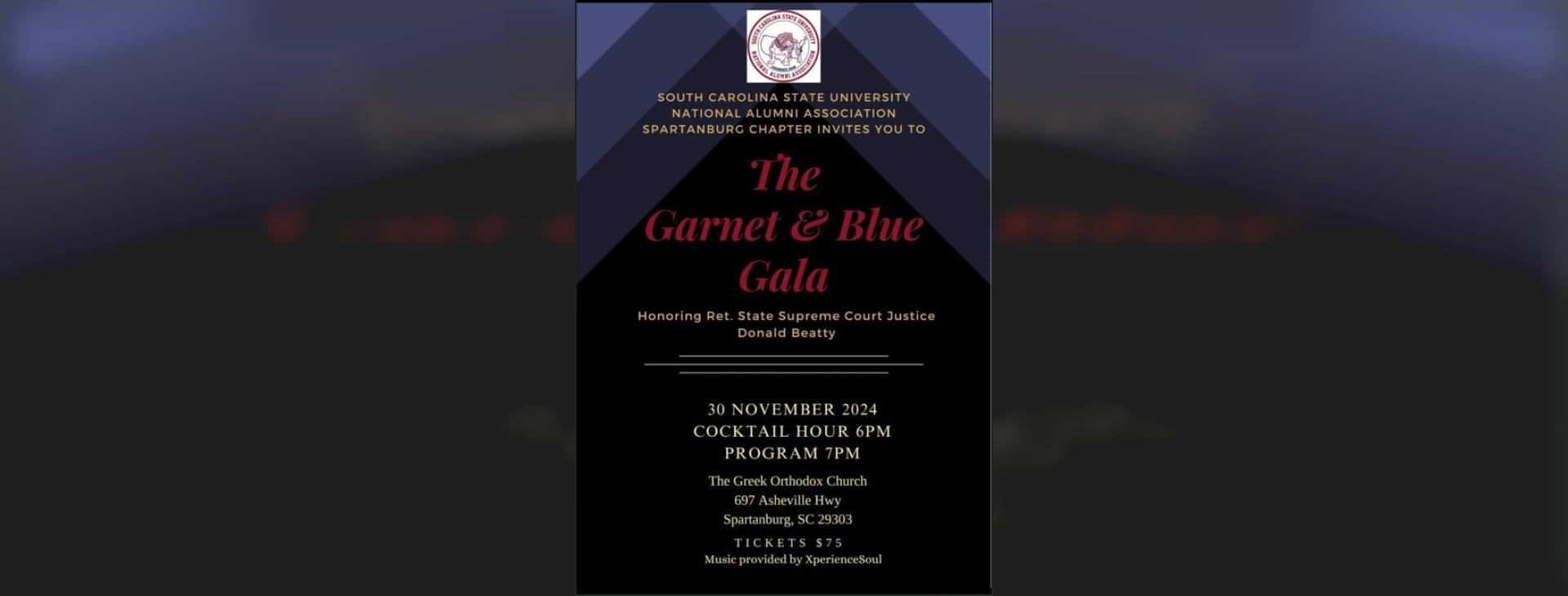 SCSUNAA Spartanburg Chapter 2024 Garnet and Blue Gala — event banner