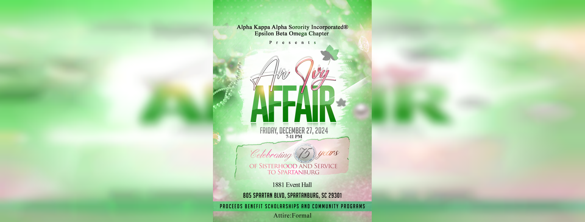An Ivy Affair: Celebrating 75 Years of Sisterhood and Service to Spartanburg — event banner