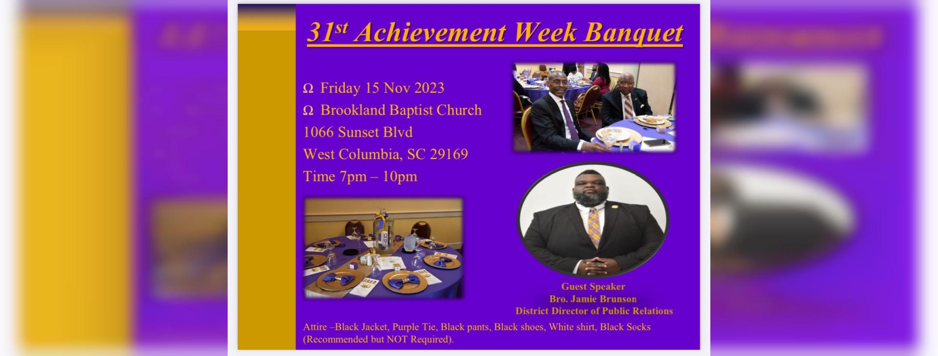 31st Achievement Week Banquet 2024 — event banner