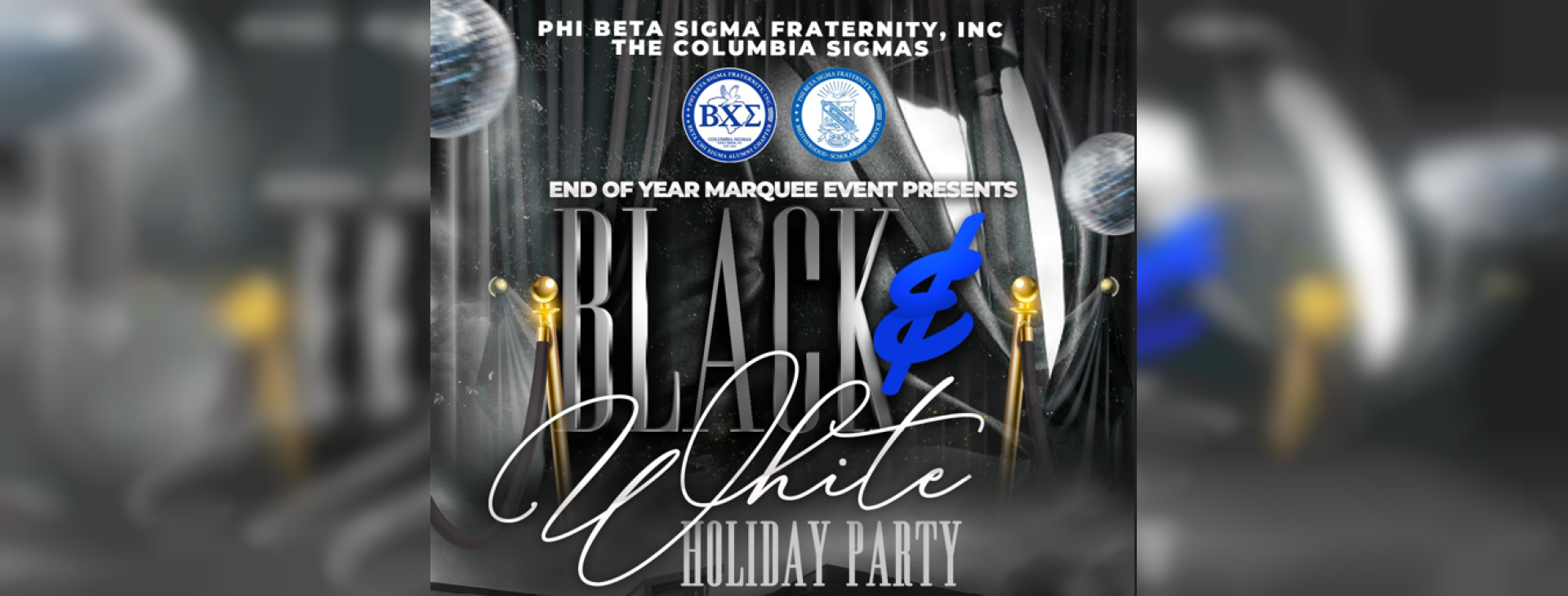 The Black & White Holiday Party – Toy Drive — event banner