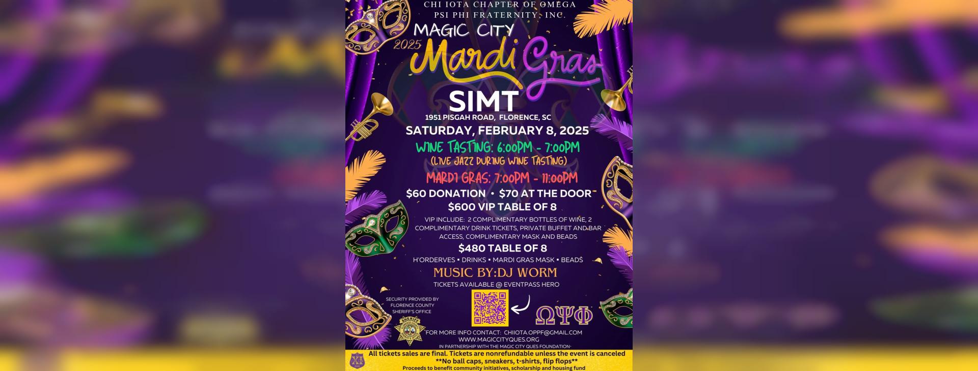 Magic City Mardi Gras ’25 Chi Iota Chapter of Omega Psi Phi Fraternity, Inc. — event banner