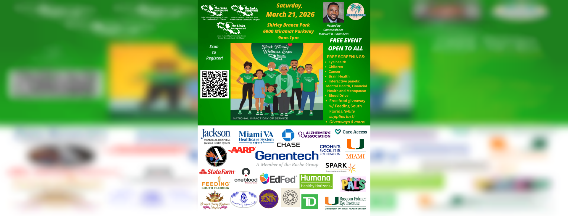 2026 Broward Tri-Chapter Links Black Family Wellness Expo — event banner