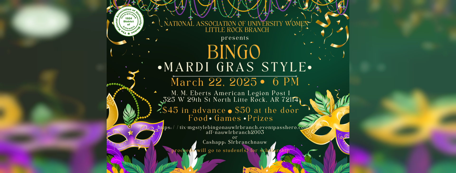 Bingo Mardi Gras Style — event banner