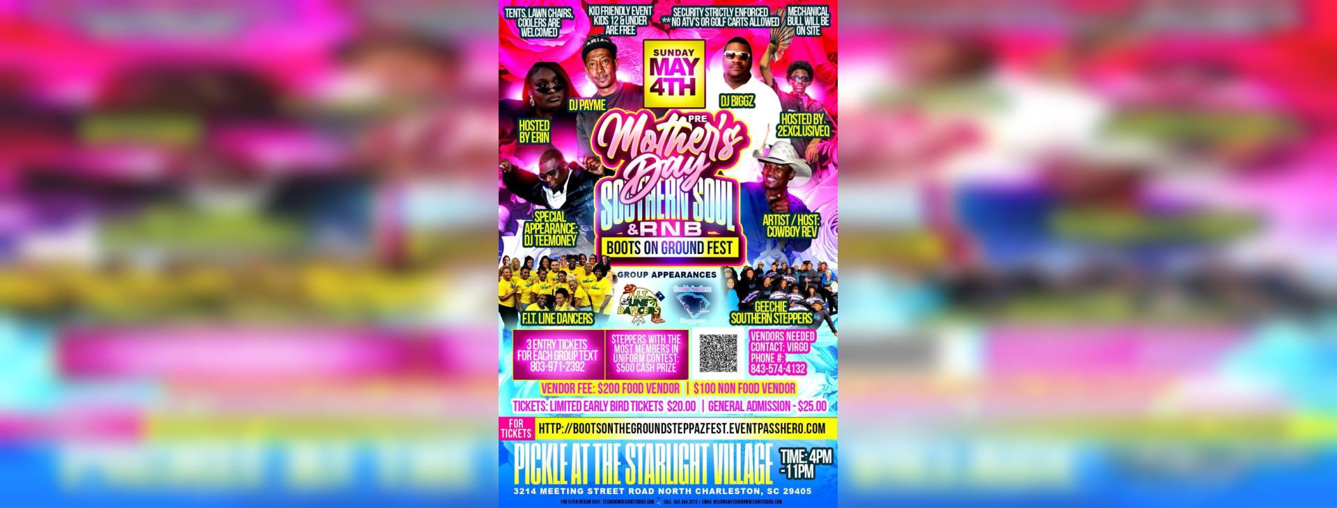 Pre Mothers’ Day Southern Soul & RNB Boots On Ground Fest — event banner