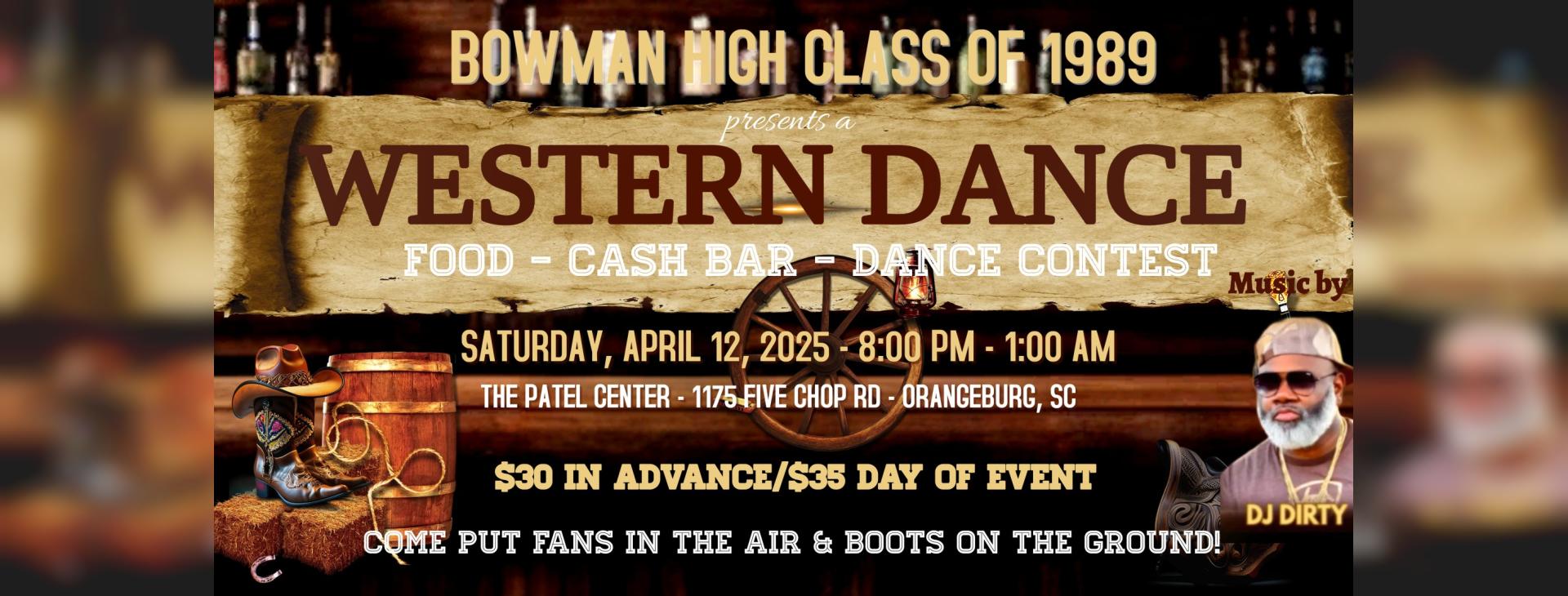 BHS Class of 1989 Western Dance — event banner