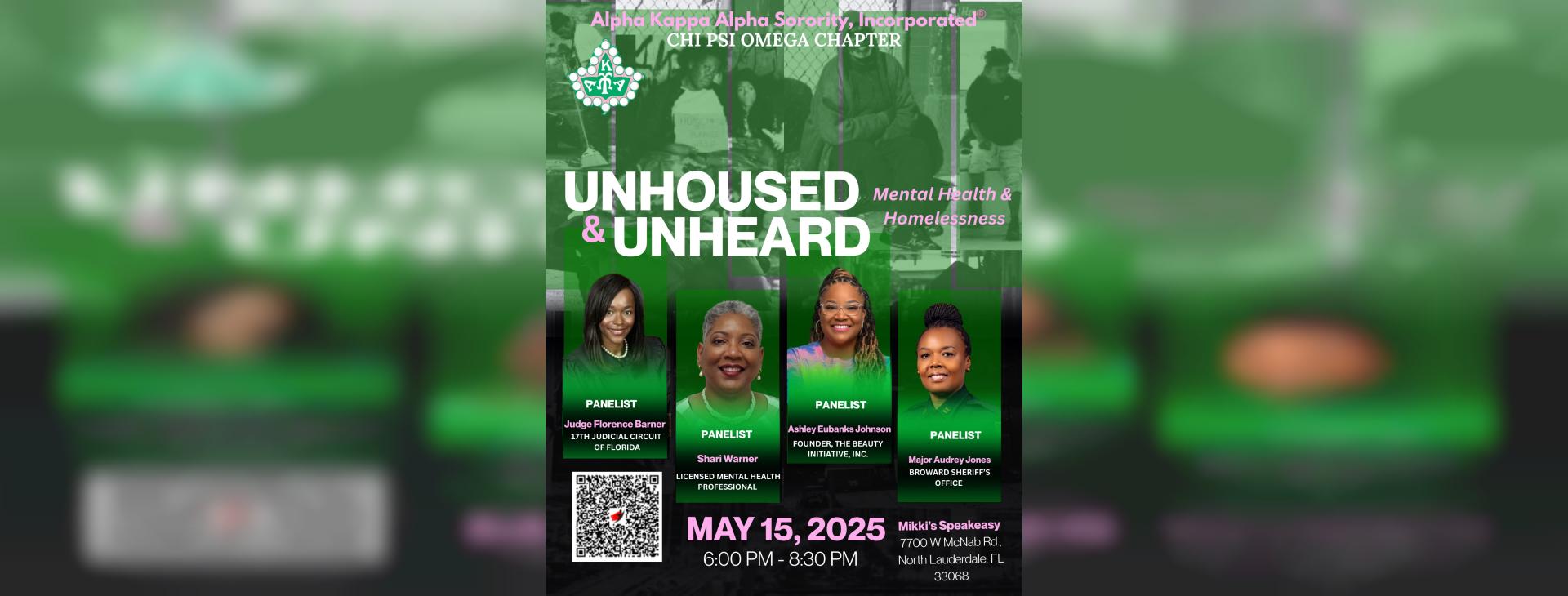 Unhoused and Unheard — event banner