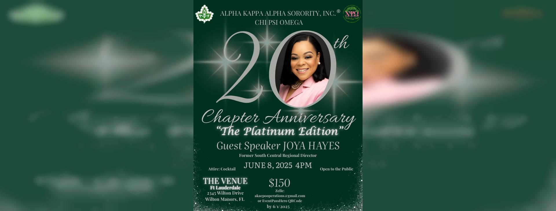 Chi Psi Omega 20th Chapter Anniversary : The Platinum Edition — event banner