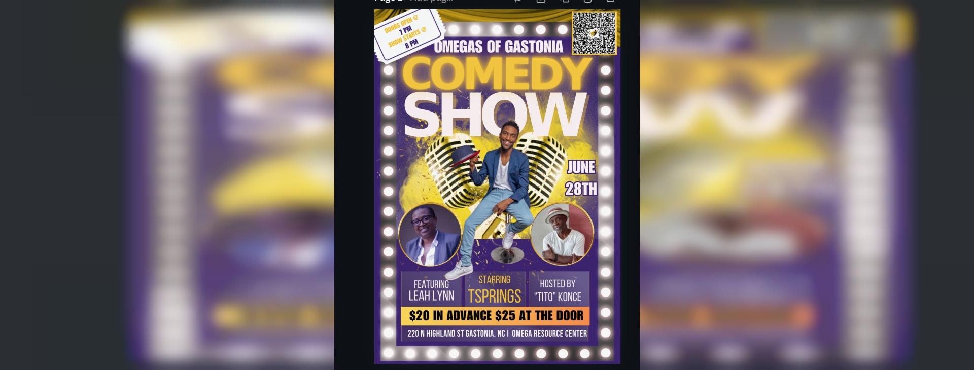 Omegas of Gastonia Comedy Show — event banner