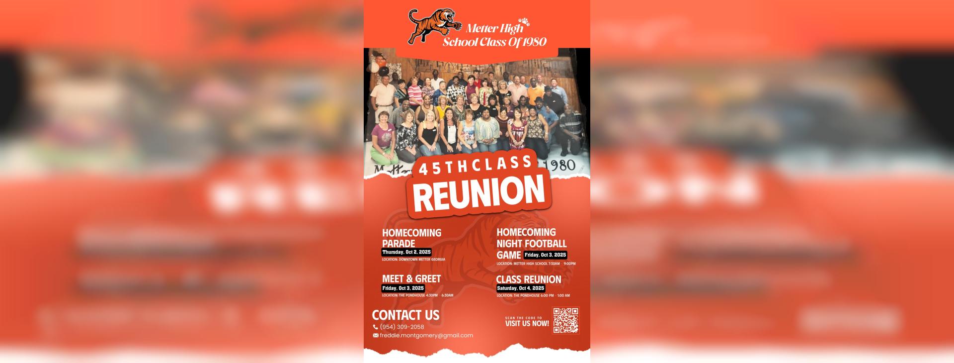 Metter High School Class of 1980 45th Class Reunion — event banner