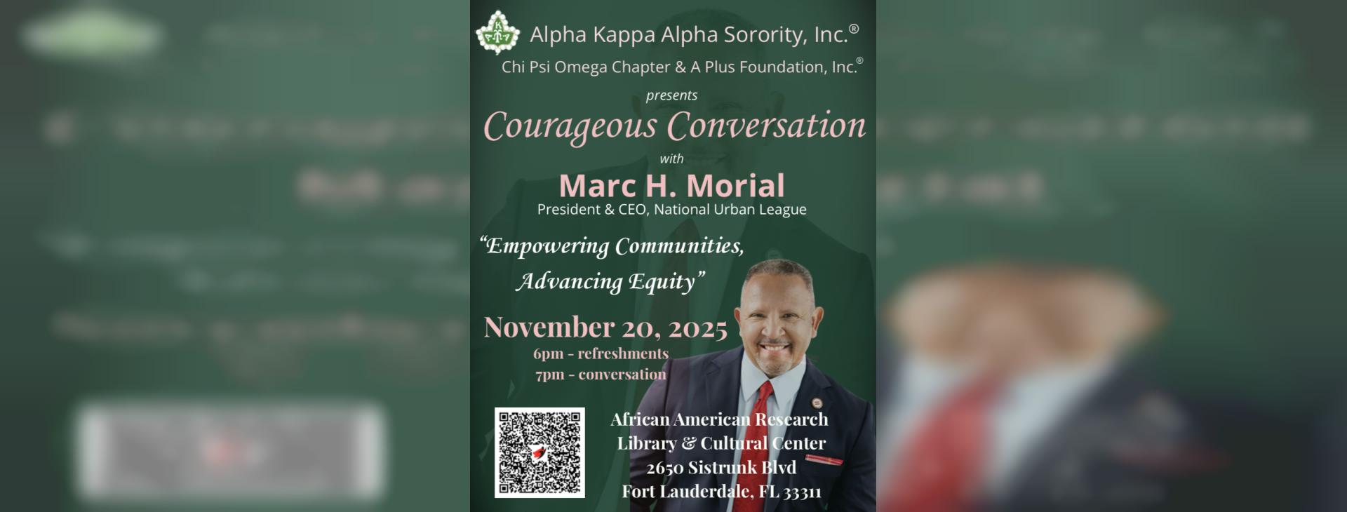 Courageous Conversation with Marc H. Morial — event banner