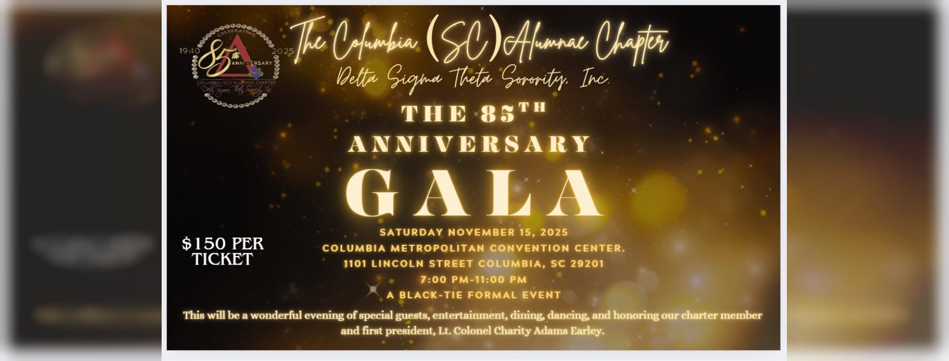 85th Anniversary Black Tie Gala — event banner