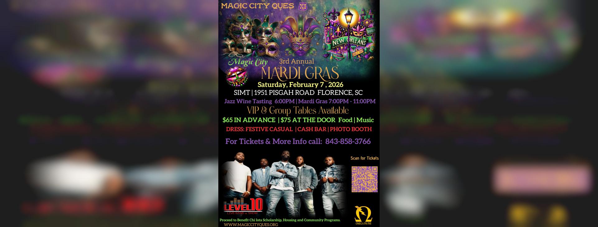 Magic City Ques presents 3rd Annual Magic Mardi Gras — event banner