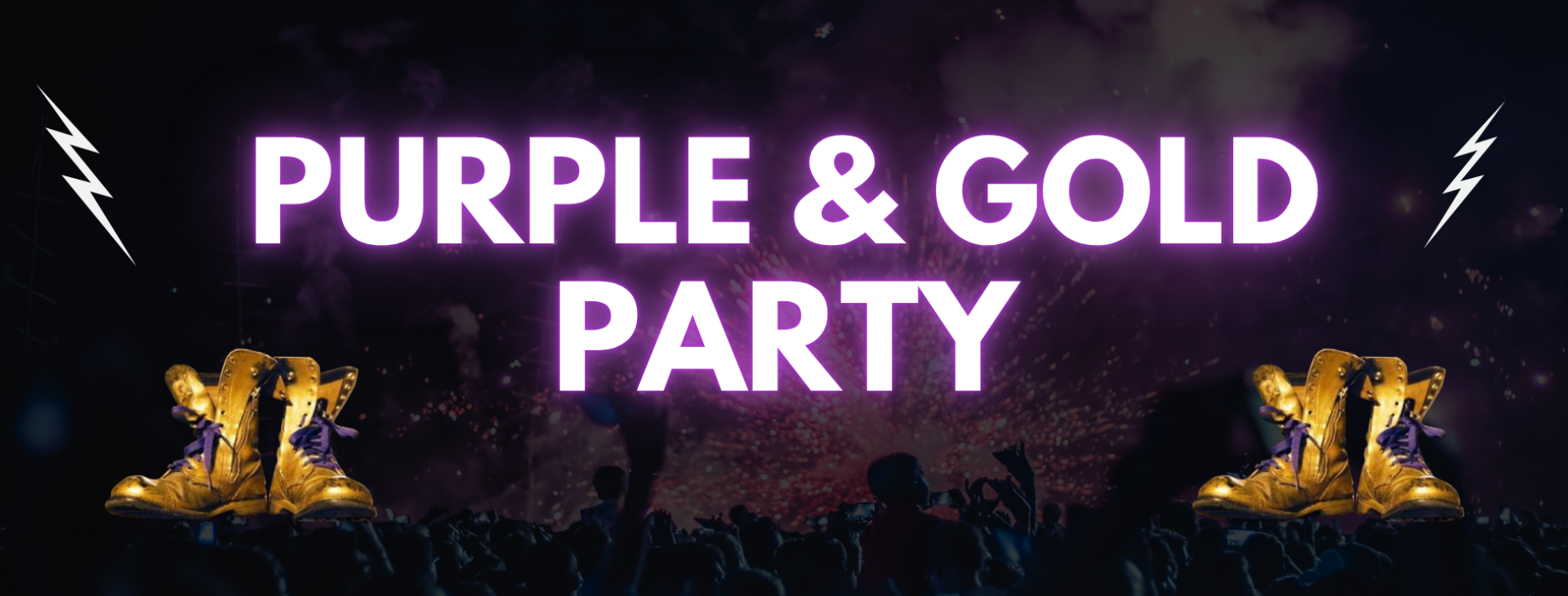 Purple and Gold Party — event banner