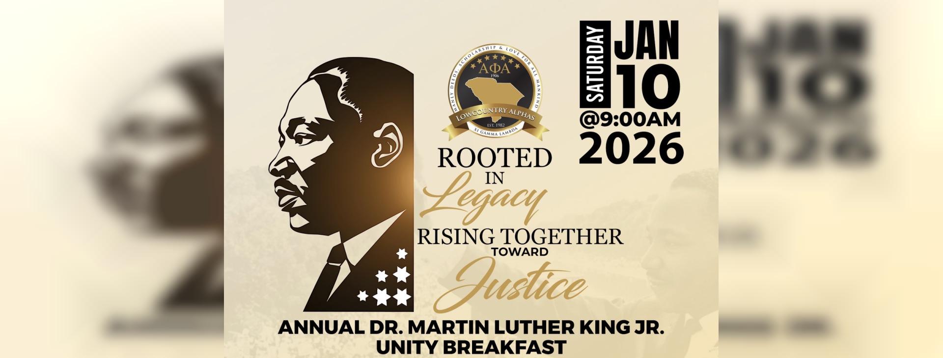 2026 Dr. Martin Luther King, Jr. Unity Breakfast — event banner