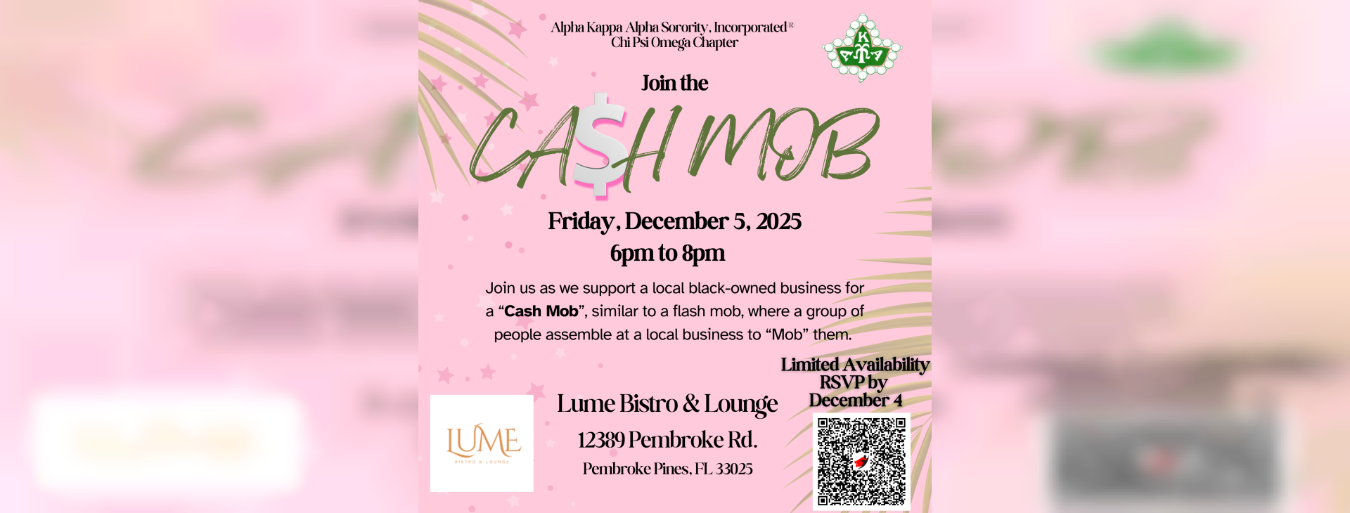 Cashmob@LUMEBistro&Lounge — event banner