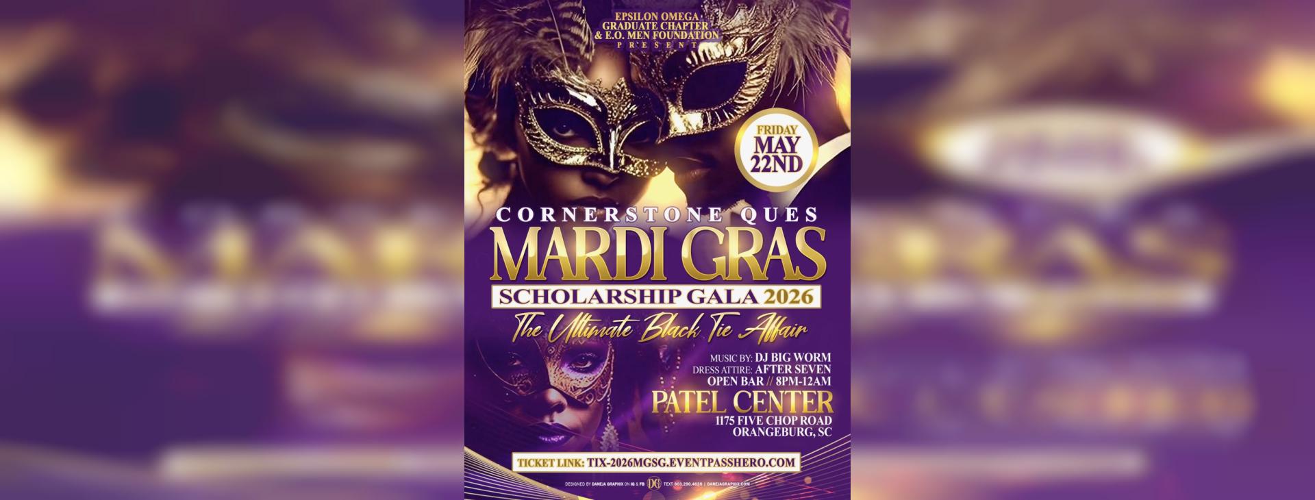 2026 MARDI GRAS SCHOLARSHIP GALA — event banner