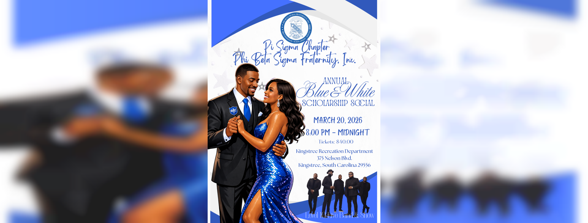 Pi Sigma – Annual Blue and White Ball Scholarship Fundraiser — event banner