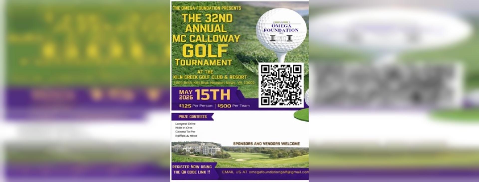 The 32nd Annual MC Calloway Scholarship Golf Tournament — event banner
