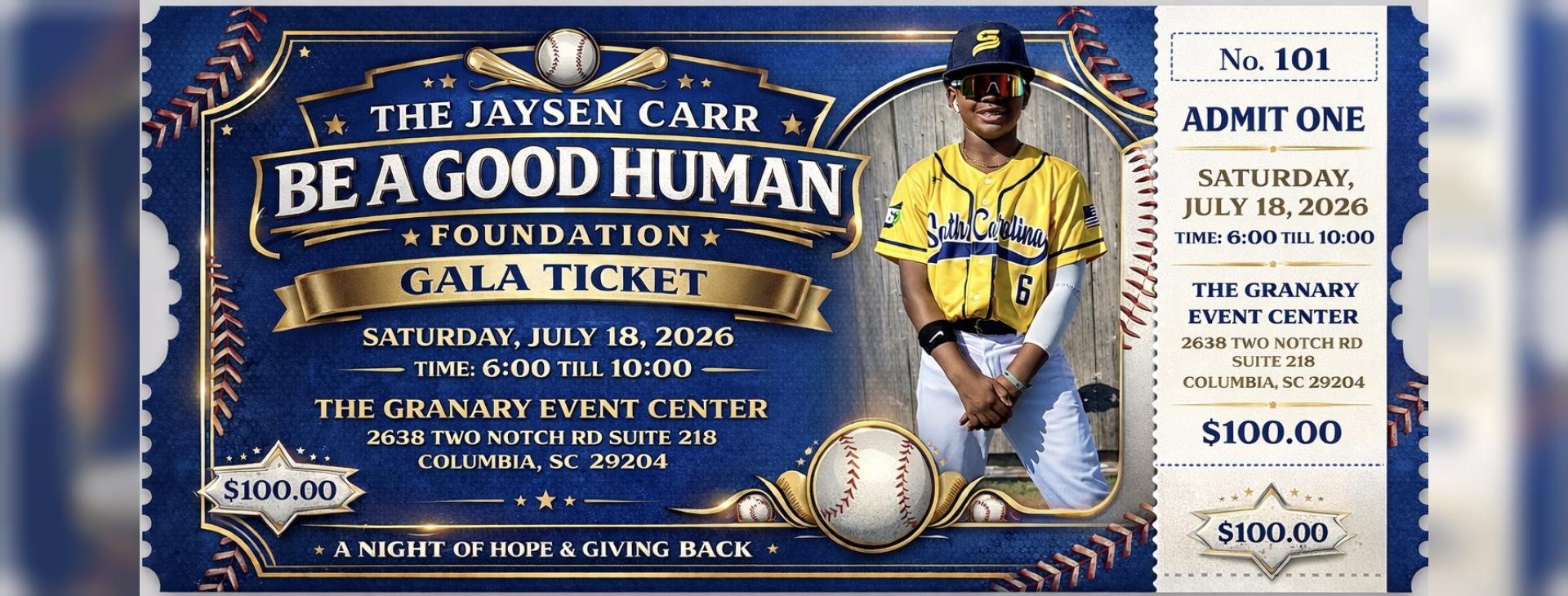 The Jaysen Carr Foundation Gala 2026 — event banner
