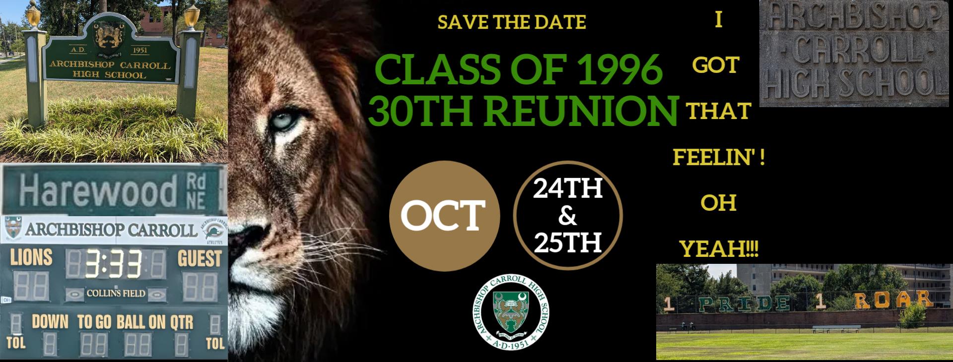 Archbishop Carroll High School class of 1996 – 30th Reunion — event banner